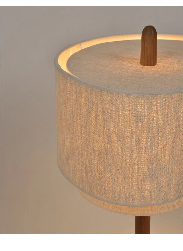 Hoshina Floor Lamp – Wabi-Sabi Fabric Standing Light | Japanese Minimalist LED Lamp for Calm Interiors