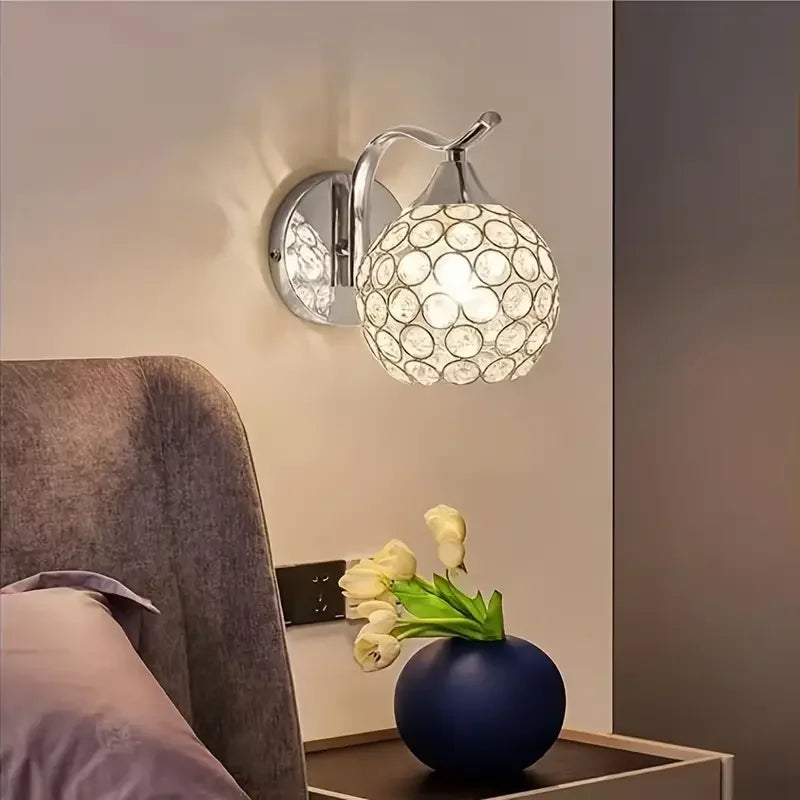 Crystal Wall Light with Gold & Silver Finish – Modern Luxury LED Wall Sconce | Elegant Ambient Lighting