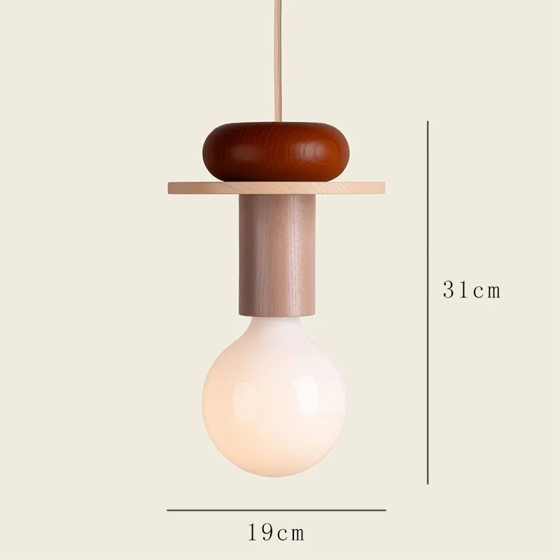 Halden Wood Pendant Light – Nordic LED Hanging Lamp | Minimalist Wooden Ceiling Light for Contemporary Interiors