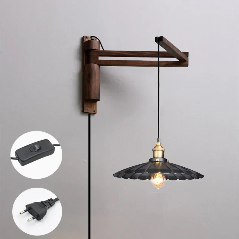 Hinoki Swing Wall Light – Japanese Wooden Wall Lamp | Adjustable Nordic Reading & Ambient Lighting