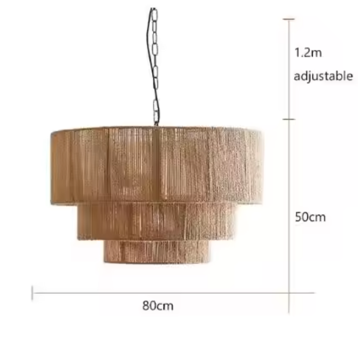 Mizora Rope Pendant Light – Rustic Natural Fibre Hanging Lamp | Modern Organic Ceiling Lighting