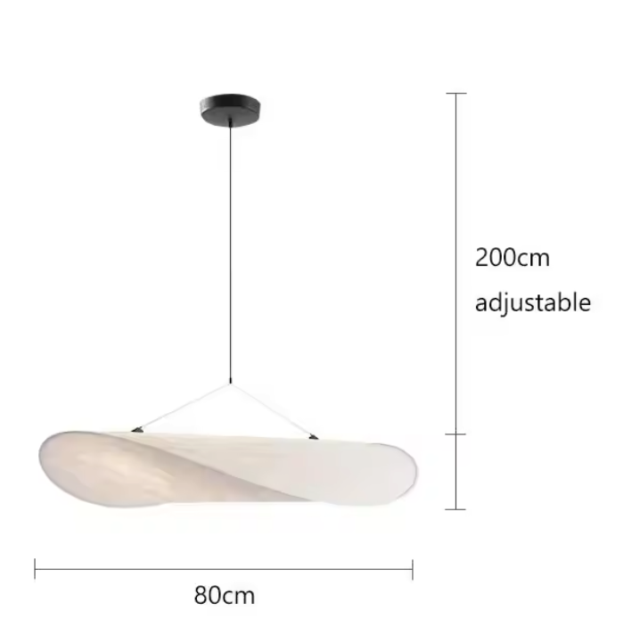 Akari Japandi Silk Chandelier – Luxury Fabric Pendant Light | Minimalist Japanese Scandinavian Ceiling Lamp