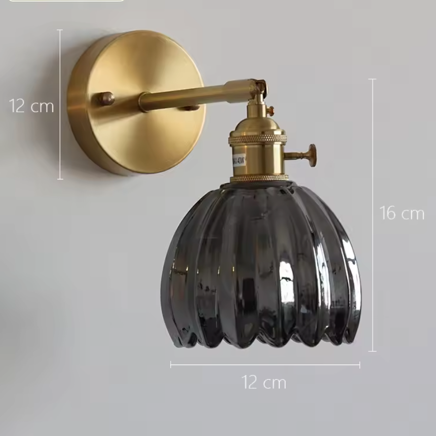 Florabelle Glass Wall Light – Vintage Tulip Sconce | Elegant Floral Accent Lighting