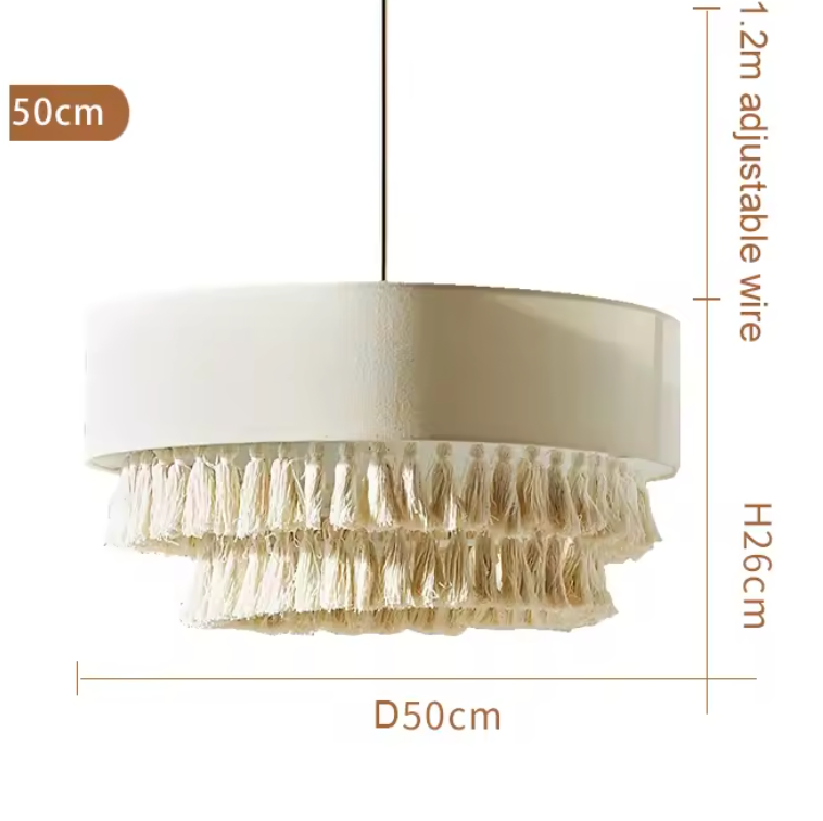 Nomad Linen Pendant Light – Wabi-Sabi Fabric Ceiling Lamp | Boho Japandi Ambient Lighting
