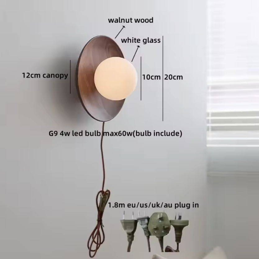 Satori Globe Wall Light – Japanese-Inspired Glass Wall Lamp | Luxury Copper Accent Lighting