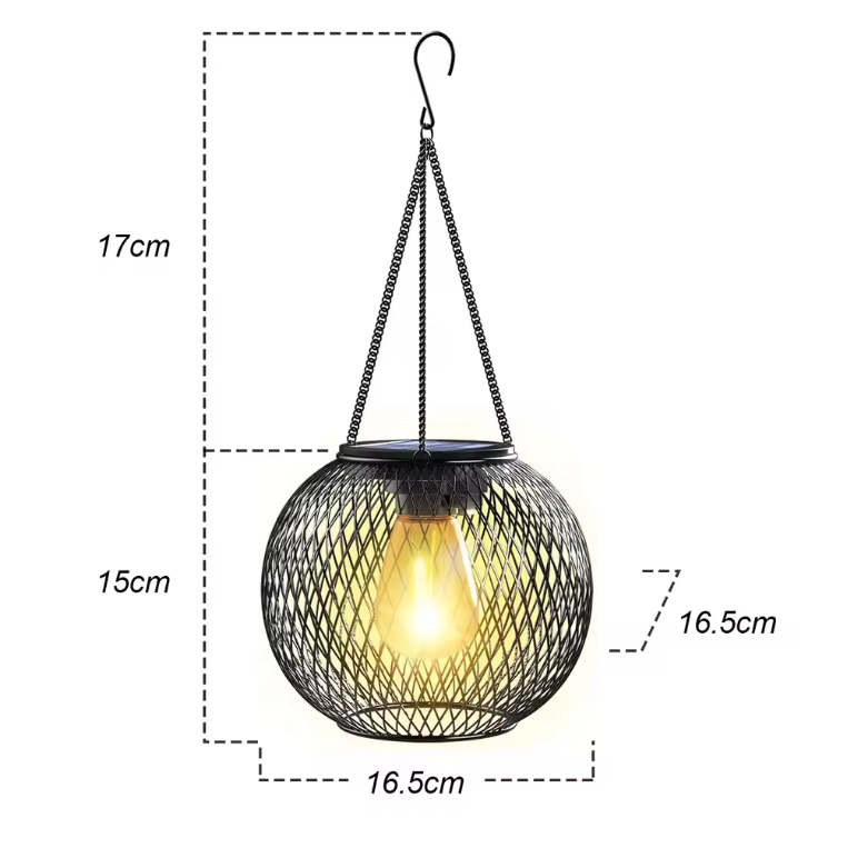 Solastra Lantern Light – Solar LED Garden Lantern | Decorative Outdoor Hanging Light with Warm Ambient Glow