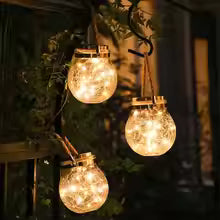 Set of 3 Solar-Powered Crackle Glass Garden Lights – Elegant Outdoor Solar Lighting