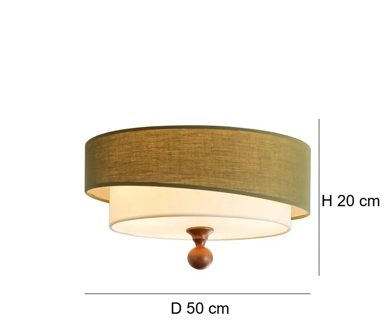 Kaori Ceiling Light – Wabi-Sabi Fabric Flush Lamp | Japanese Minimalist LED Lighting for Calm Interiors