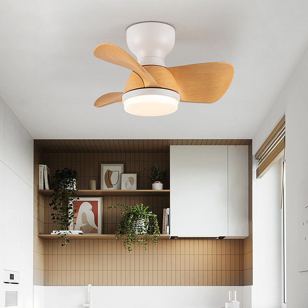 Einfacher, stilvoller Deckenventilator mit LED-Beleuchtung-Leuchtezauber