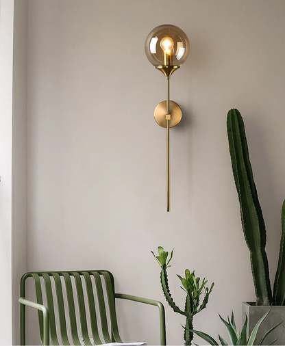 Nordelle Globe Wall Light – Scandinavian Glass Wall Lamp | Modern Ambient Lighting | Minimalist Interior Elegance
