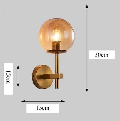 AuroraSphere Wall Light – Nordic Glass Globe LED Wall Lamp | Modern Ambient Lighting for Bedrooms & Bathrooms