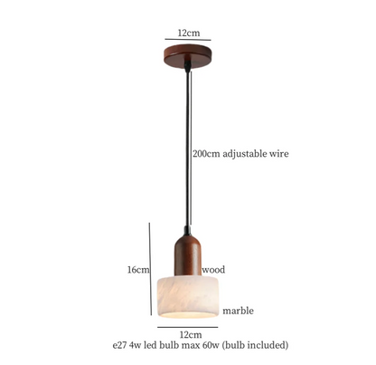 Marbelle Globe Pendant Light – Marble & Glass Ceiling Lamp | Japandi Ambient Lighting | Timeless Interior Elegance
