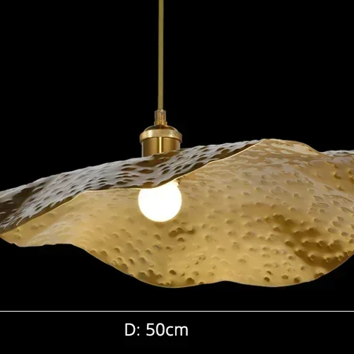 Gold Lotus Pendant Light – Vintage Zen Ceiling Lamp | Luxury Ambient Hanging Lighting