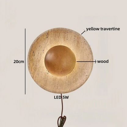 Travertine Stone LED Wall Light – Modern Luxury Wall Sconce | Warm Ambient Interior Lighting