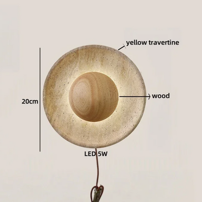 Travertine Stone LED Wall Light – Modern Luxury Wall Sconce | Warm Ambient Interior Lighting