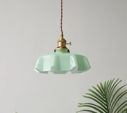Cream Petal Glass Pendant Light – Scandinavian E27 Ceiling Lamp | Elegant Ambient Lighting | Contemporary Dining Room Feature