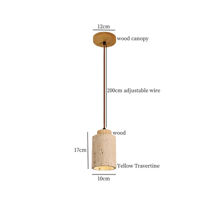 Travora Wabi Pendant Light – Natural Travertine Stone Ceiling Lamp | Japandi Ambient Lighting | Sculptural Interior Elegance