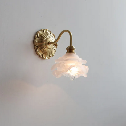 Frosted Glass LED Wall Light with Copper Finish – Modern Luxury Wall Sconce | Elegant Ambient Lighting