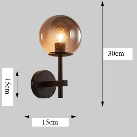 AuroraSphere Wall Light – Nordic Glass Globe LED Wall Lamp | Modern Ambient Lighting for Bedrooms & Bathrooms