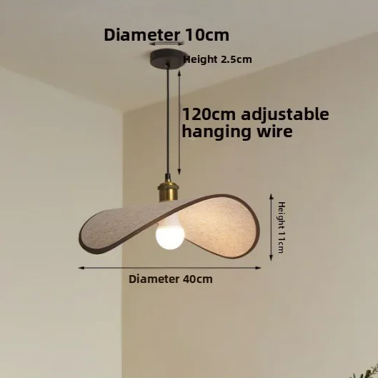 Wabi-Sabi Pendant Light with Fabric Shade – Japandi Retro Ceiling Lamp | Warm Ambient Interior Lighting