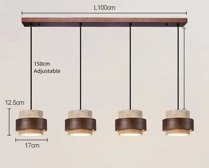 Natural Stone Pendant Light with LED – Modern Minimalist Hanging Lamp | Warm Ambient Interior Lighting