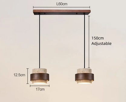 Natural Stone Pendant Light with LED – Modern Minimalist Hanging Lamp | Warm Ambient Interior Lighting