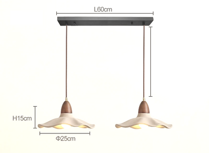 Japandi Wooden Pendant Light – Minimalist LED Ceiling Lamp | Wabi-Sabi Interior Lighting | Natural Contemporary Design