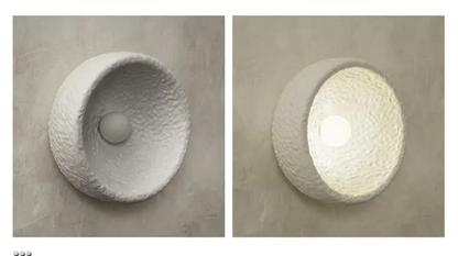 Wabi-Sabi Resin Wall Light – Retro Japanese LED Wall Sconce | Warm Minimalist Ambient Lighting