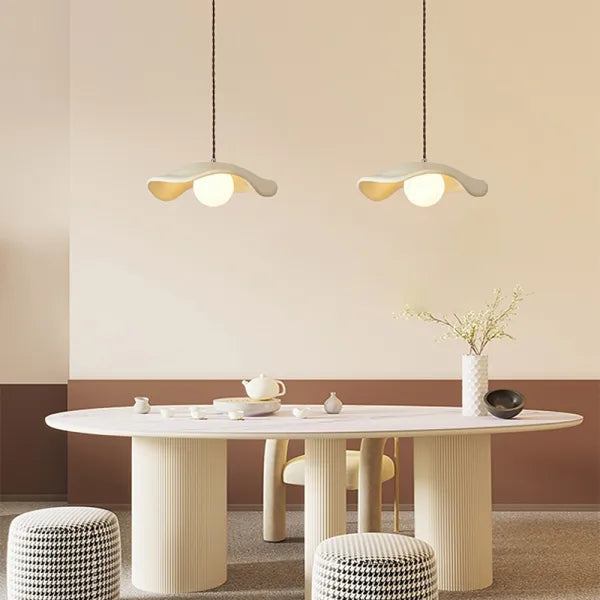 Kreative Wabi Sabi Esszimmer-Hängelampe mit Lotusblättern-Leuchtezauber