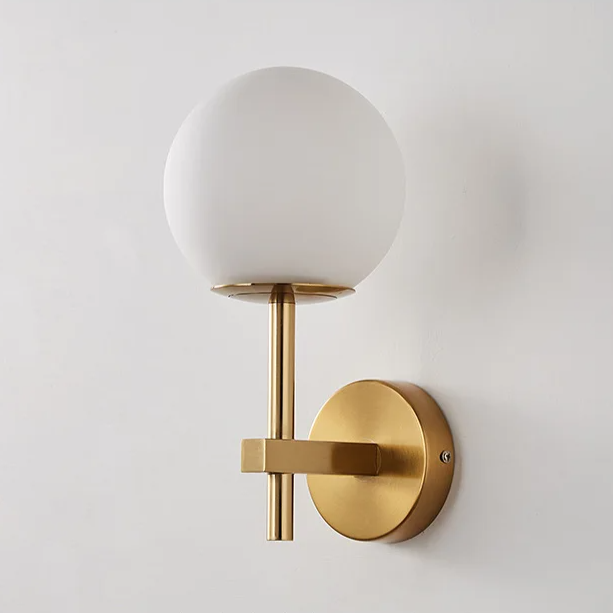 AuroraSphere Wall Light – Nordic Glass Globe LED Wall Lamp | Modern Ambient Lighting for Bedrooms & Bathrooms