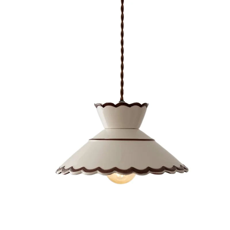 Dark Green Ceramic Pendant Light with Copper Finish – Retro Nordic Ceiling Lamp | Elegant Ambient Lighting