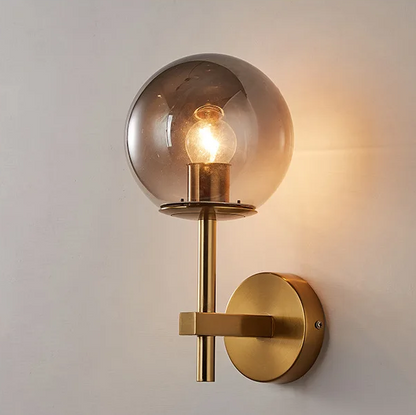 AuroraSphere Wall Light – Nordic Glass Globe LED Wall Lamp | Modern Ambient Lighting for Bedrooms & Bathrooms