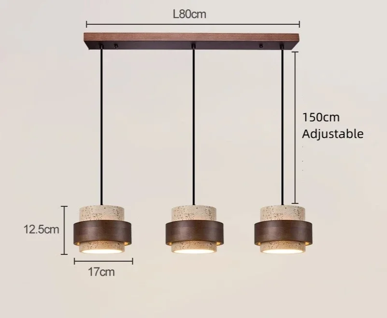 Natural Stone Pendant Light with LED – Modern Minimalist Hanging Lamp | Warm Ambient Interior Lighting