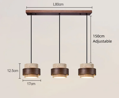 Natural Stone Pendant Light with LED – Modern Minimalist Hanging Lamp | Warm Ambient Interior Lighting