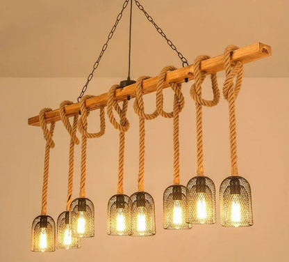 Vintage Farmhouse Chandelier – Five-Light Industrial Pendant | Rustic Café & Restaurant Lighting | Americana-Inspired Statement Piece