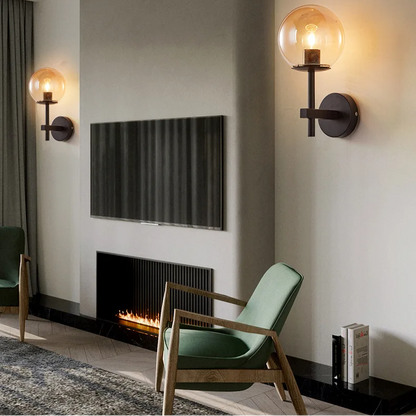 AuroraSphere Wall Light – Nordic Glass Globe LED Wall Lamp | Modern Ambient Lighting for Bedrooms & Bathrooms