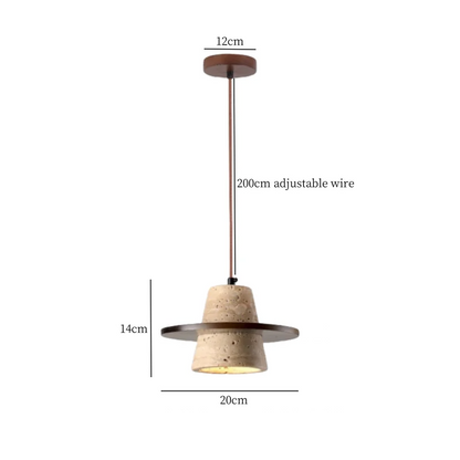 Travora Wabi Pendant Light – Natural Travertine Stone Ceiling Lamp | Japandi Ambient Lighting | Sculptural Interior Elegance