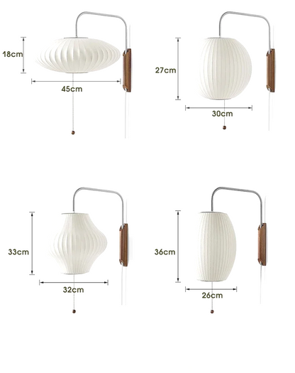 Japandi Silk Wall Light – Handwoven Fabric & Wood Wall Lamp | Soft Ambient Lighting | Contemporary Japanese-Inspired Design
