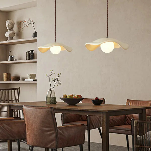 Kreative Wabi Sabi Esszimmer-Hängelampe mit Lotusblättern-Leuchtezauber