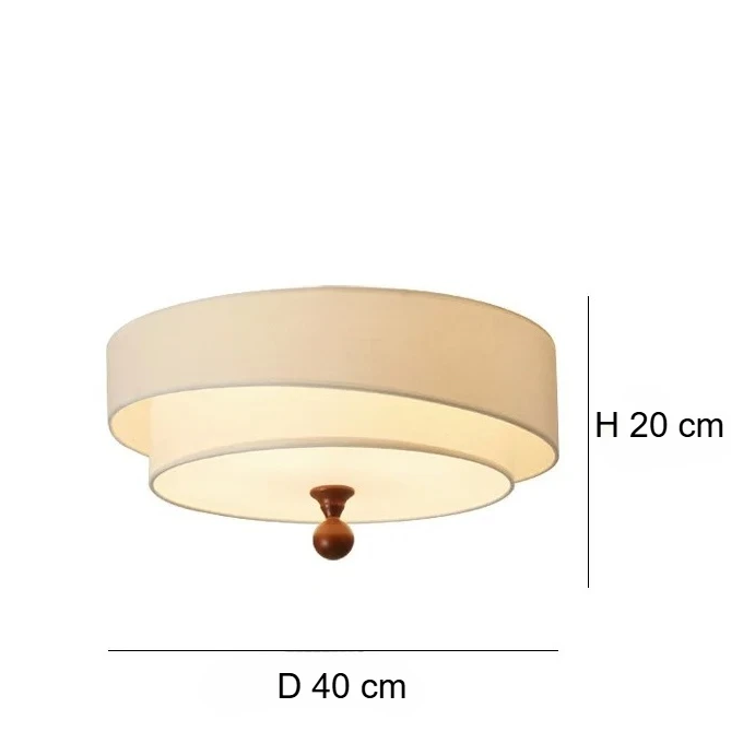 Kaori Ceiling Light – Wabi-Sabi Fabric Flush Lamp | Japanese Minimalist LED Lighting for Calm Interiors