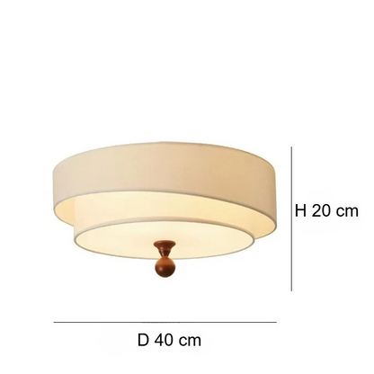Kaori Ceiling Light – Wabi-Sabi Fabric Flush Lamp | Japanese Minimalist LED Lighting for Calm Interiors