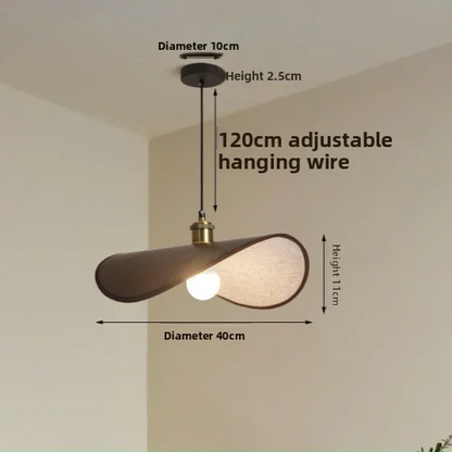 Wabi-Sabi Pendant Light with Fabric Shade – Japandi Retro Ceiling Lamp | Warm Ambient Interior Lighting