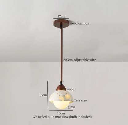 Marbelle Globe Pendant Light – Marble & Glass Ceiling Lamp | Japandi Ambient Lighting | Timeless Interior Elegance