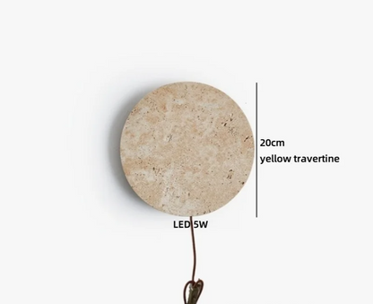 Travertine Stone LED Wall Light – Modern Luxury Wall Sconce | Warm Ambient Interior Lighting