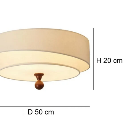 Kaori Ceiling Light – Wabi-Sabi Fabric Flush Lamp | Japanese Minimalist LED Lighting for Calm Interiors