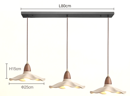 Japandi Wooden Pendant Light – Minimalist LED Ceiling Lamp | Wabi-Sabi Interior Lighting | Natural Contemporary Design