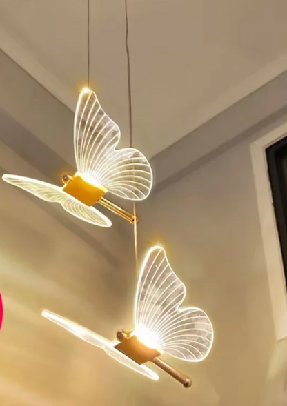 AuréaButterfly Modern LED Butterfly Pendant Lamp – Luxury Gold Ceiling Light for Elegant Interiors