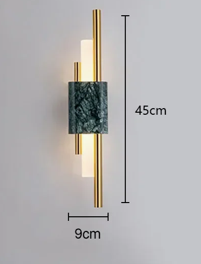 Marble LED Wall Light with Gold & Black Finish – Modern Luxury Wall Sconce | Elegant Ambient Interior Lighting