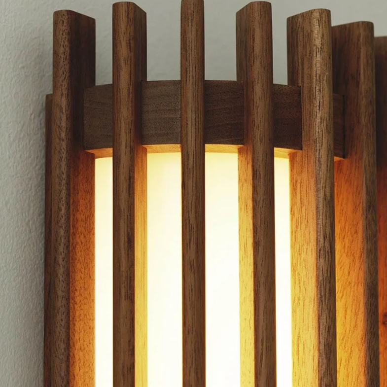 Kiyora Walnut Wall Light – Japanese Wabi-Sabi LED Wall Lamp | Warm Ambient Lighting for Modern Interiors