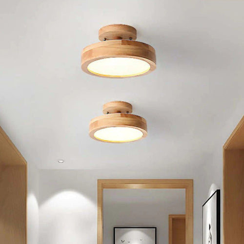 Moderne LED-Deckenleuchte aus Holz-Leuchtezauber